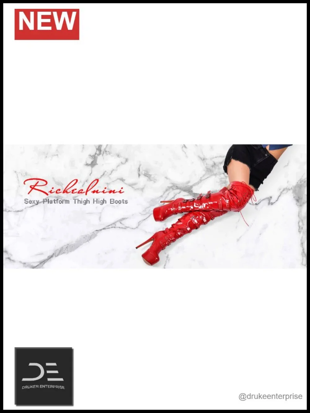 Women's Over Knee Boots with Lace Up Zipper Buckle Rivet Stiletto Platform Heels